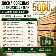 🔥 Акция! Доска обрезная 3 сорт - Деревянные погонажные изделия, интернет-магазин "Лесная лавка",  Екатеринбург